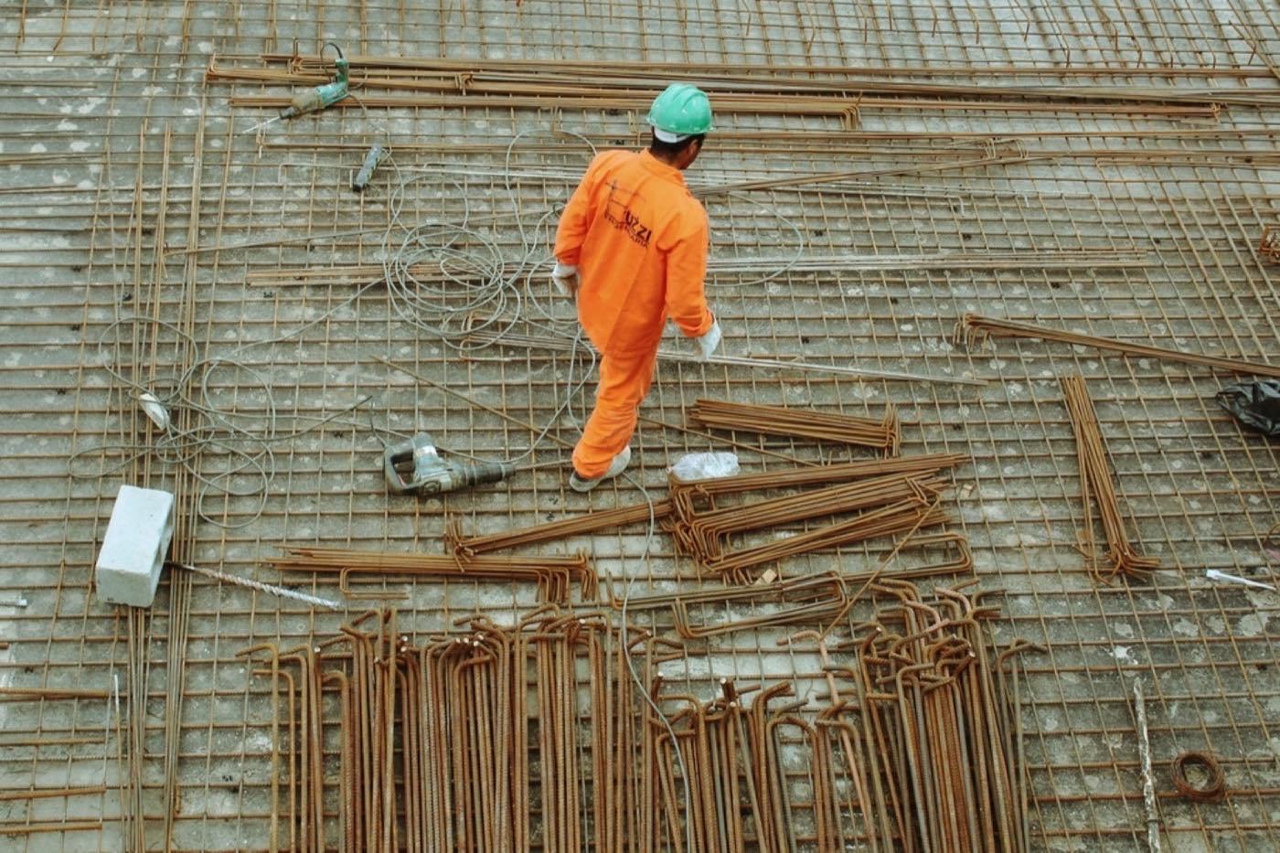 A tradesman working on site, illustrating local SEO for trades businesses