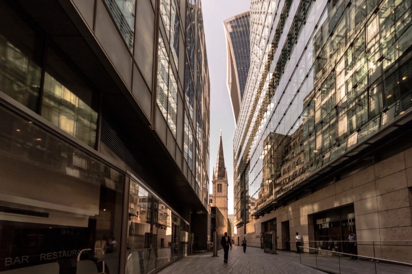 London financial district buildings, illustrating websites for regulated firms